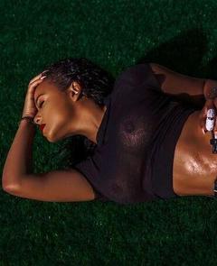 Christina Milian in see through top