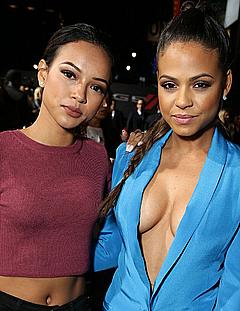 Christina Milian sexy cleavage at Focus premiere