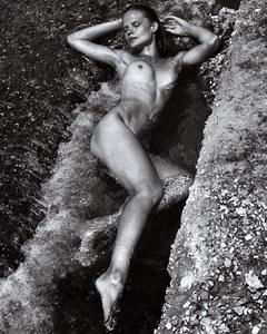 Lelde Svilane nude in a water