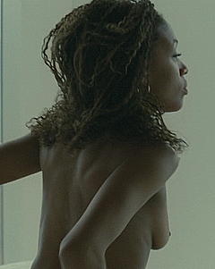 Black actress Nicole Beharie topless in Shame