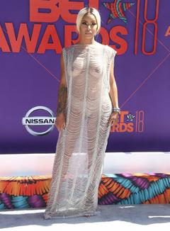 Alexis Skyy without bra in see through dress