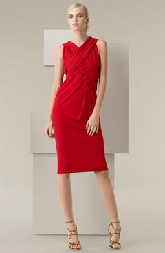 Diana Farkhullina in red dress