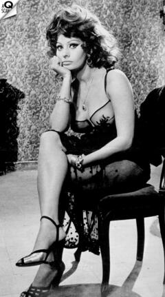 Sophia Loren sexy in see through lingerie