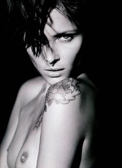 Tasha Tilberg topless black-&-white photo