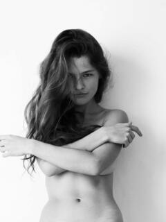 Olga Obumova topless but covered for Yiorgos Mavropoulos photoshoot - November 2025