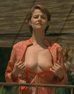 Charlotte Rampling exposed her nude tits in Swimming Pool
