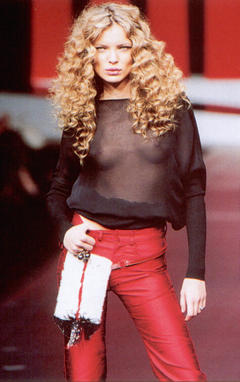 Esther Canadas in see through top runway photo