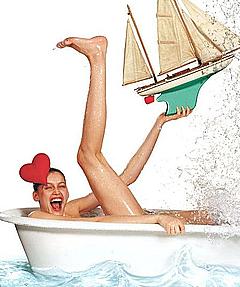 French actress and model Laetitia Casta naked in bathtub