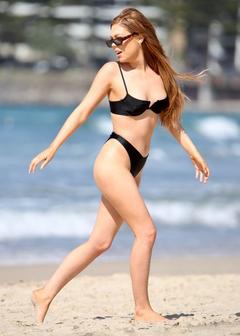 Zoe-Clare McDonald in bikini on Gold Coast Australia