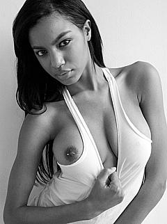Black Ebonee Davis nude pierced boob