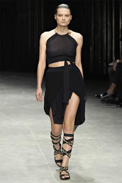 Elena Melnik see through top runway photo