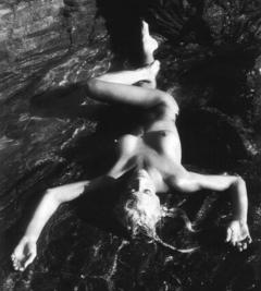 Farrah Fawcett nude black-&-white image