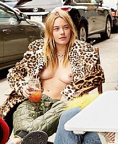Camille Rowe nude tits in public