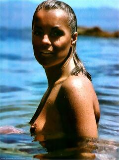 Romy Schneider topless in a water