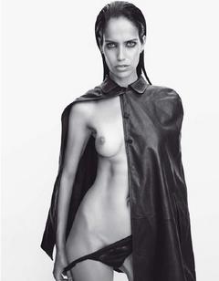 Amanda Wellsh nude boob black-&-white image