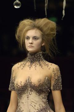 Caroline Trentini runway in see through dress