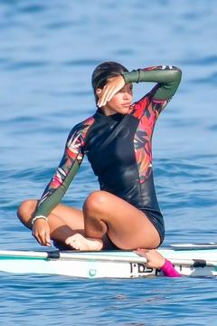 Sofia Richie paddle-boarding in Malibu