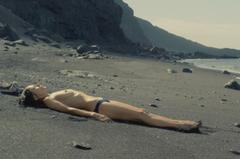 Elena Anaya sunbathing topless at Hierro