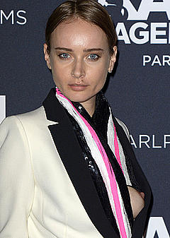 Olga Sorokina boob slip at Parfums Karl Lagerfeld