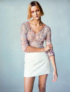 Carmen Kass braless in see through top