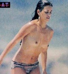 Monica Cruz topless on a yacht