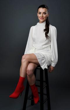 Emma Lahana legs for WonderCon 2019