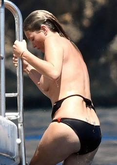 Kate Moss topless on a yacht