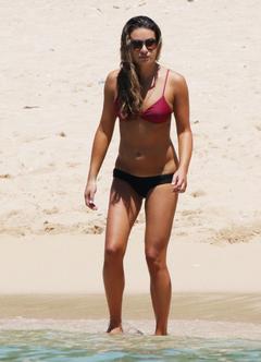 Lea Michele in bikini on a beach in in Hawaii