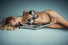 Anja Rubik lying bottomless