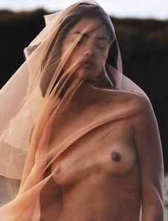 Cenit Nadir nude tits under see through cloth