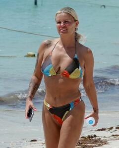 Kerry Katona in bikini on the beach in Thailand - March 2025