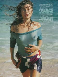 Carre Otis in wet see through top