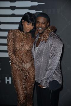 Renell Medrano wearing a see-through leopard-print bodysuit