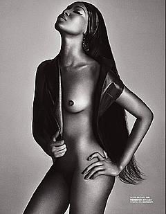 Black supermodel Naomi Campbell naked