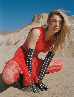 Hunter Schafer in red for The Edit by Net-A-Porter - January 2021