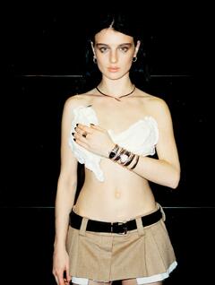 Alice Pagani topless but covered for L’Officiel, Italy – December 2021