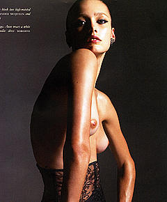 Karmen Pedaru posing topless