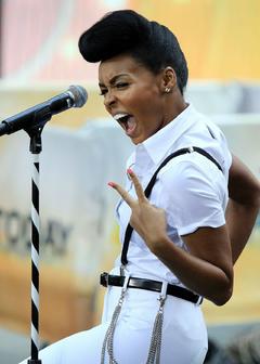 Janelle Monae on a stage