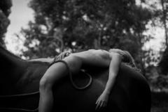 Ali Webber topless at horse