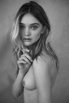 Rosie Tupper topless black-&-white image