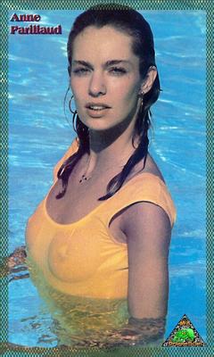 Anne Parillaud in wet see through top in a pool