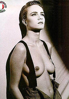 Francesca Neri topless black-&-white scan