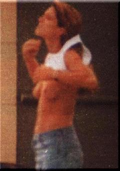 Cindy Crawford topless in jeans paparazzi photo