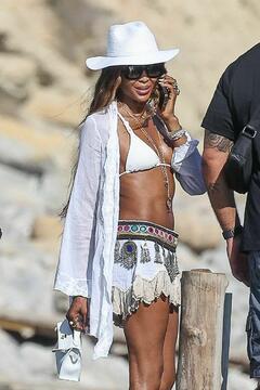 Naomi Campbell enjoys beach day in Ibiza - July 2025
