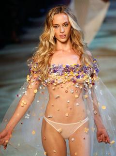 Hannah Ferguson see through dressed runway image