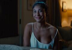 Isabella Ferreira flashing her bare tit at Incoming