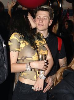 Bella Thorne braless in see through top