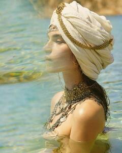 Meghan Roche topless in a water for Vogue, Greece - July 2021
