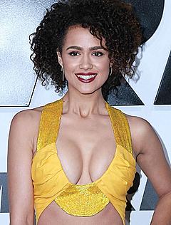 Nathalie Emmanuel sexy cleavage at Furious 7 premiere