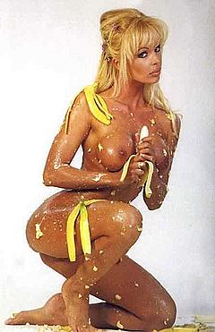 Blonde Mercedes Ambrus naked with banana